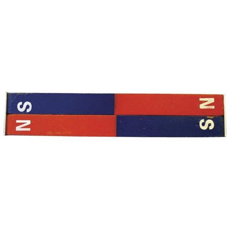 School Specialty Science Painted Steel Bar Magnets - Red and Blue