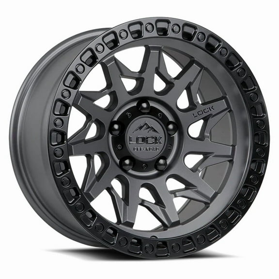 Lock Off-Road LUNATIC 20X9 5X127  0mm Matte Grey W/ Black Ring Wheel Rim 20 Inch