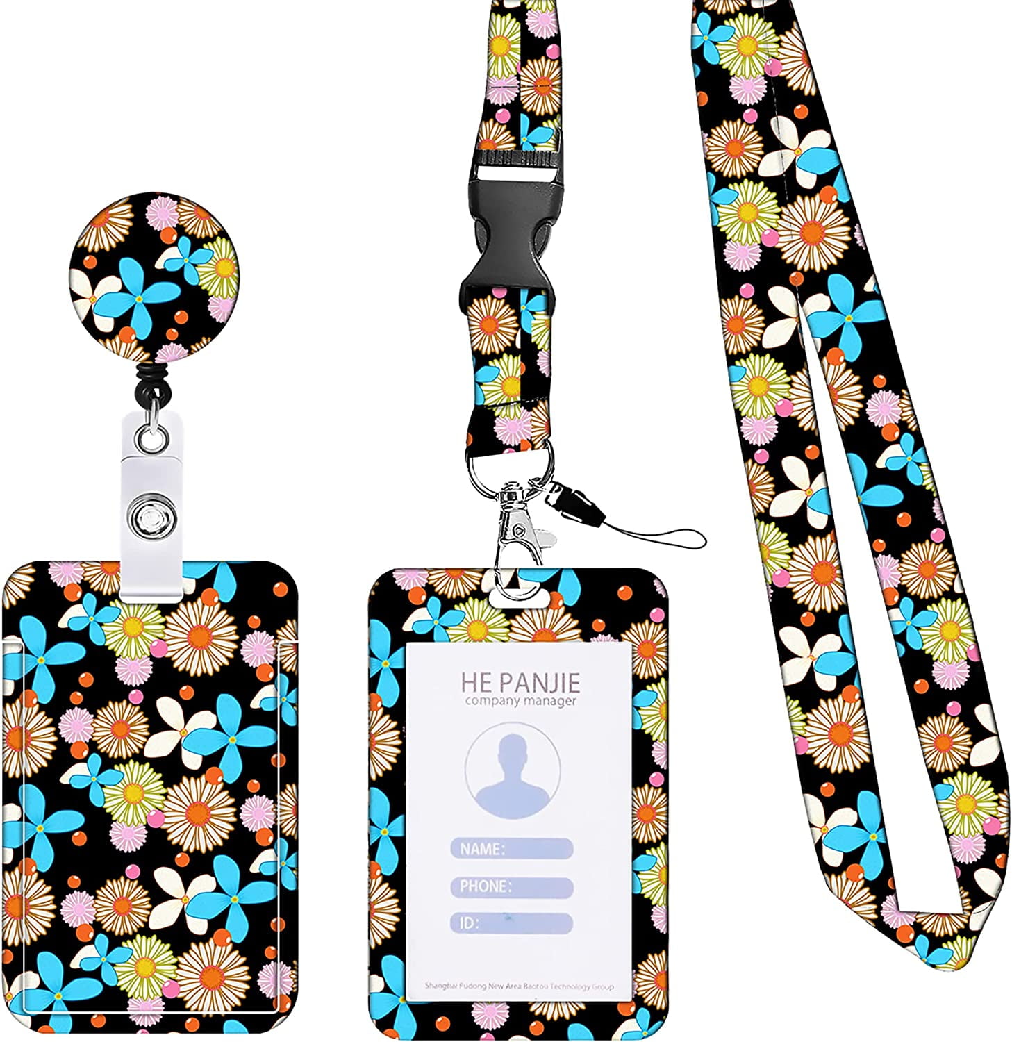Lanyard for ID Badge Holder Retractable Badge Reels with Belt Clip