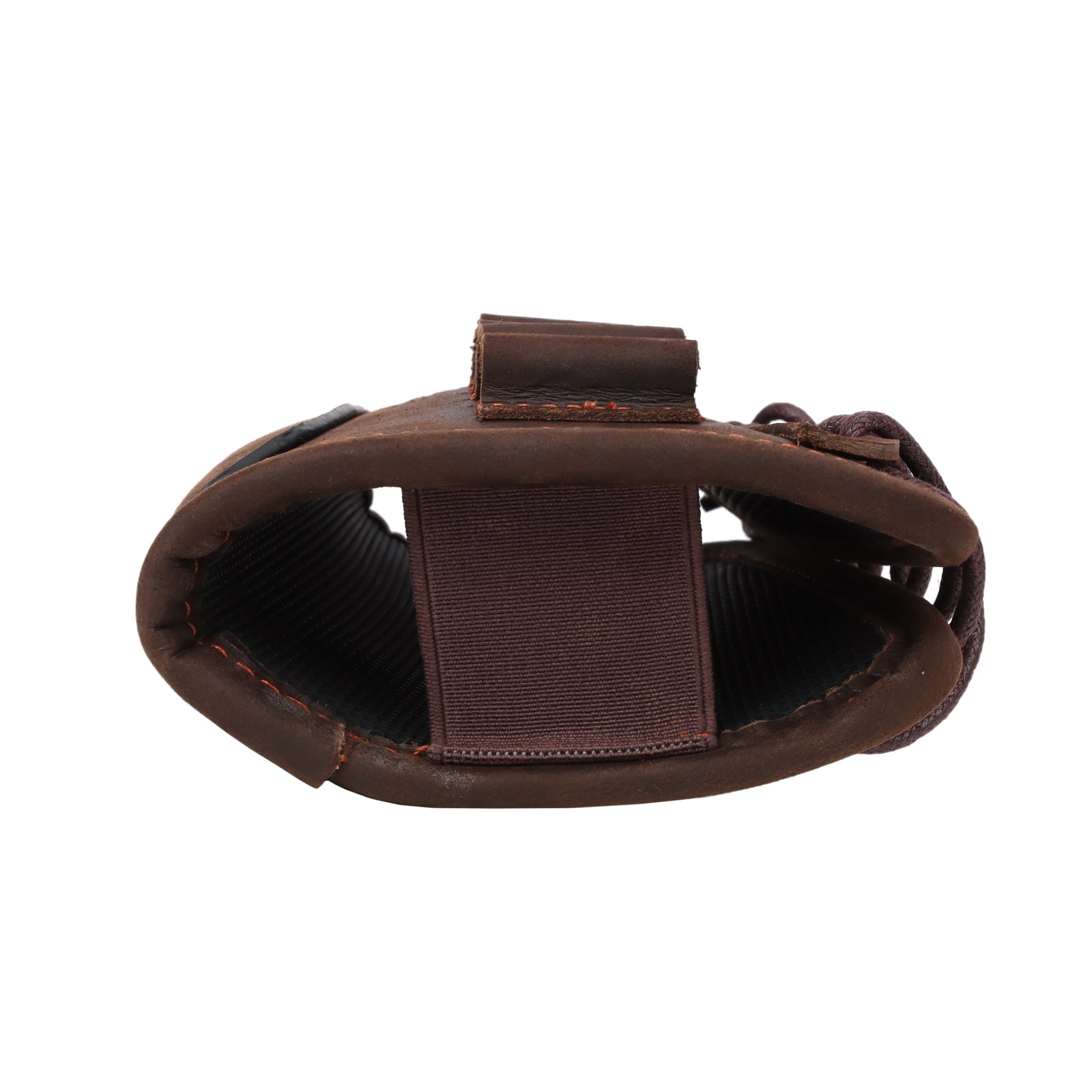 TOURBON Leather Recoil Pad Cheek Rest Cover with Loops Dark Brown
