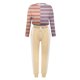 thumbnail image 2 of Gibobby Conjunto de sudadera para mujer Conjunto de pantalones casuales con cordones de manga larga y cuello redondo a color block a la moda para mujer(Naranja,G), 2 of 4