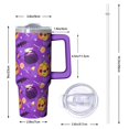 thumbnail image 2 of 30 Oz Halloween Tumbler with Handle and Straw, Skeleton Ghost Bat Travel Cup, Halloween Birthday Gifts for Women Adults Teenagers, 2 of 5