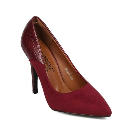 

New Women DbDk Chanel-3 Mixed Media Snake Print Pointy Toe Stiletto Pump