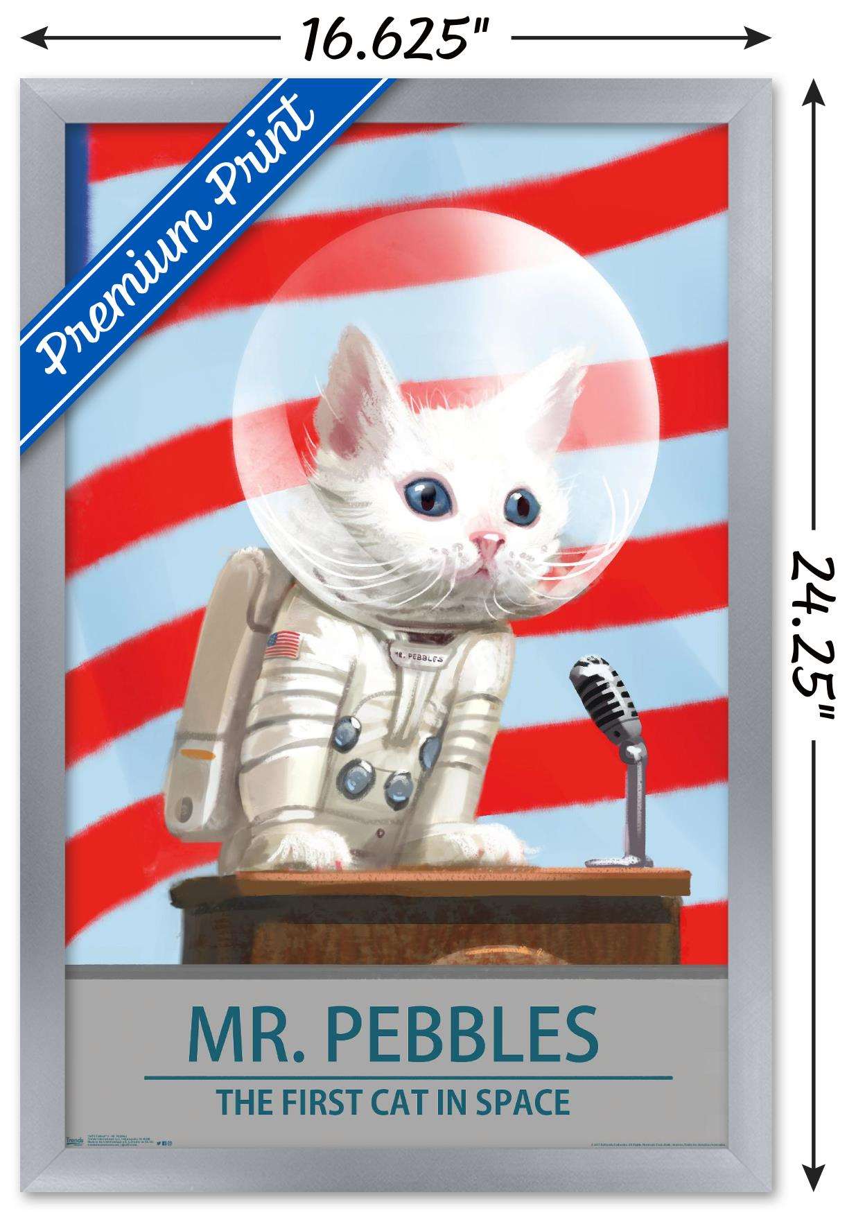 Fallout 4 - Mr. Pebbles - The First Cat In Space Wall Poster, 14.725" x 22.375" Framed