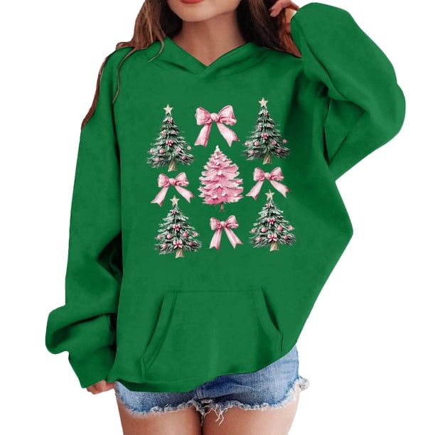 Sudadera con capucha para niñas y niños, sudadera de manga larga con cuello redondo y estampado de moda, jersey con bolsillo, sudadera de poliéster para niñas