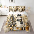 thumbnail image 2 of Homewish Christmas Snowman Child Bedding Comforter Set 7pcs, Dreamy Gold Xmas Tree Queen Bedding Sets, Happy New Year Reversible Queen Sheet Sets, Super Cozy Room Decor, 2 of 7