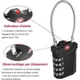 thumbnail image 4 of Suitcase Padlock, Tsa 4-digit Combination Luggage Locks With Opening Alarm, Gym Cable Locker Padlock (2 Pieces, Black), 4 of 5