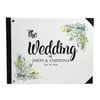 Darling Souvenir White Floral Printed Wedding Guest Book Hardbound Cover Sign In Book Registry Scrapbook-9 x 12 Inches