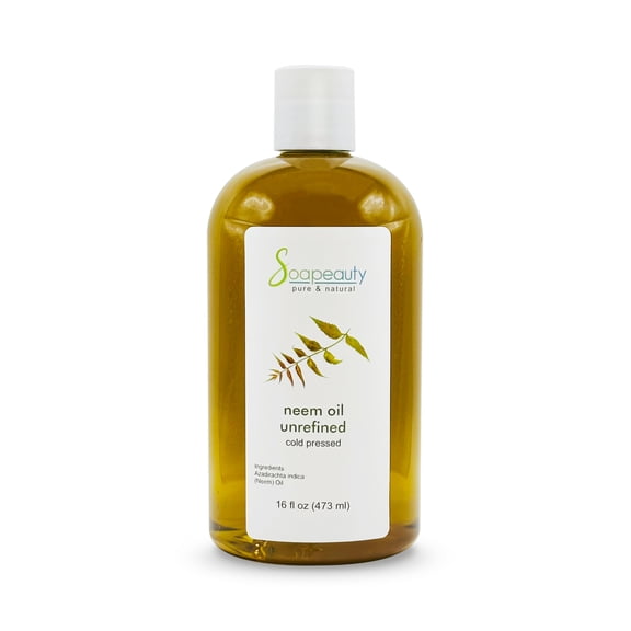 Soapeauty Neem Oil 100% Pure Cold Pressed | Natural Oil for Skin, Hair & DIY Formulations 16 fl oz