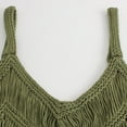 thumbnail image 6 of Yigetop Boho Crop Tops for Women, Women‘S Fringe Western Tassel Tank Tops Sleeveless V Neck Crochet Crop Top Boho Knitted Spaghetti Straps Vest Fringe Tops for Women Green S, 6 of 7