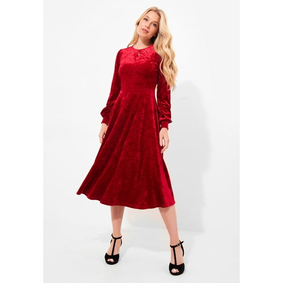 Joe Browns Women's Plus Size Crushed Velvet Midi Dress