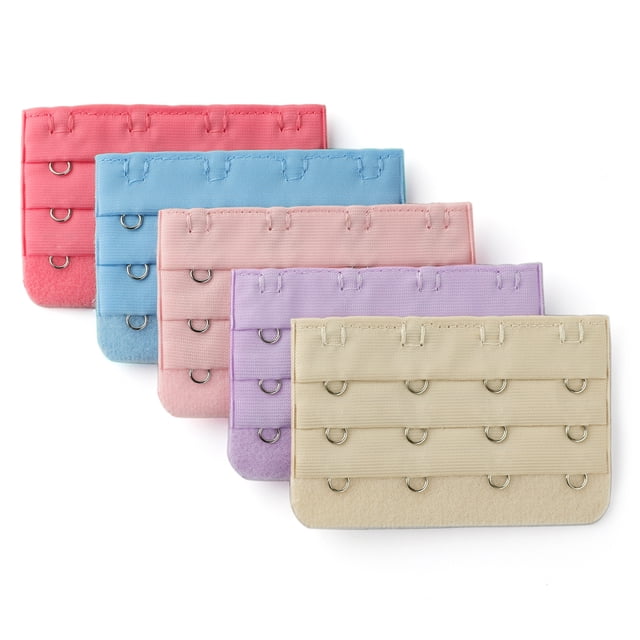 Par 4 Gancho Brassiere La Correa Del Sujetador Extensores Damas Multicolor-5pcs Talla única