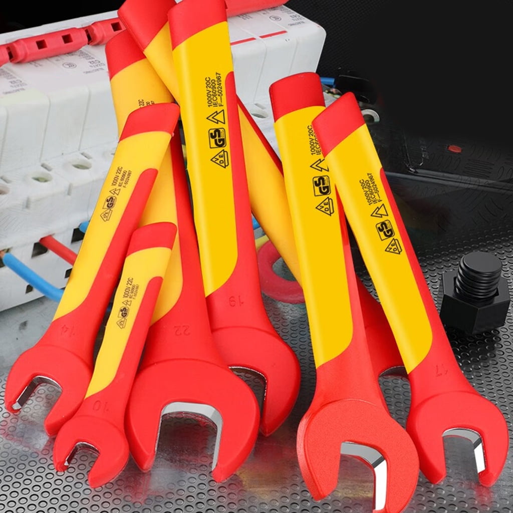 MOMOJIA Precisions 1000V Insulated Open End Wrench Set Multiple Size Option For Industrial Electrical Applications