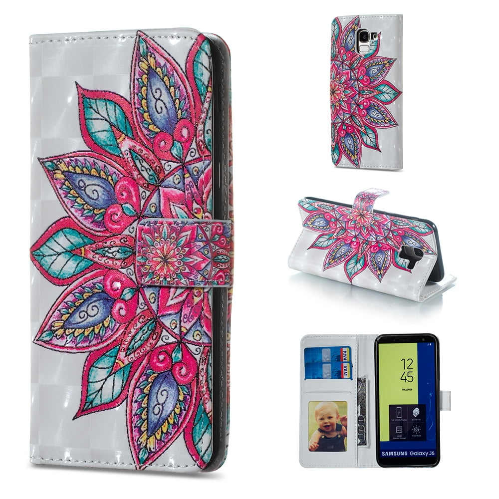 Gostyle Wallet Case Compatible with iPhone 11 Pro 5.8 inch,Colorful 3D Painting Pattern Leather Case with Card Holder,Flip Book Style Magnetic Closure Stand Cover-Mandala Flower