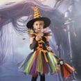 thumbnail image 4 of Disfraz de bruja morada para niñas, vestido de malla con cola, disfraz de Maléfica de lujo para niñas, fiesta de Halloween, ropa de cosplay de Disney para niños de 2 a 12 años, 4 of 4