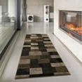 thumbnail image 3 of Rug Branch Contemporary Geometric Checkered Brown Beige Indoor Runner Rug - 3x15, 3 of 8