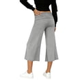 thumbnail image 5 of IYYVV Fold Over Capri Pants for Women Low Rise Wide Leg Yoga Capris Summer Cute Going Out Flowy Gaucho Pants Streetwear Gray S, 5 of 7