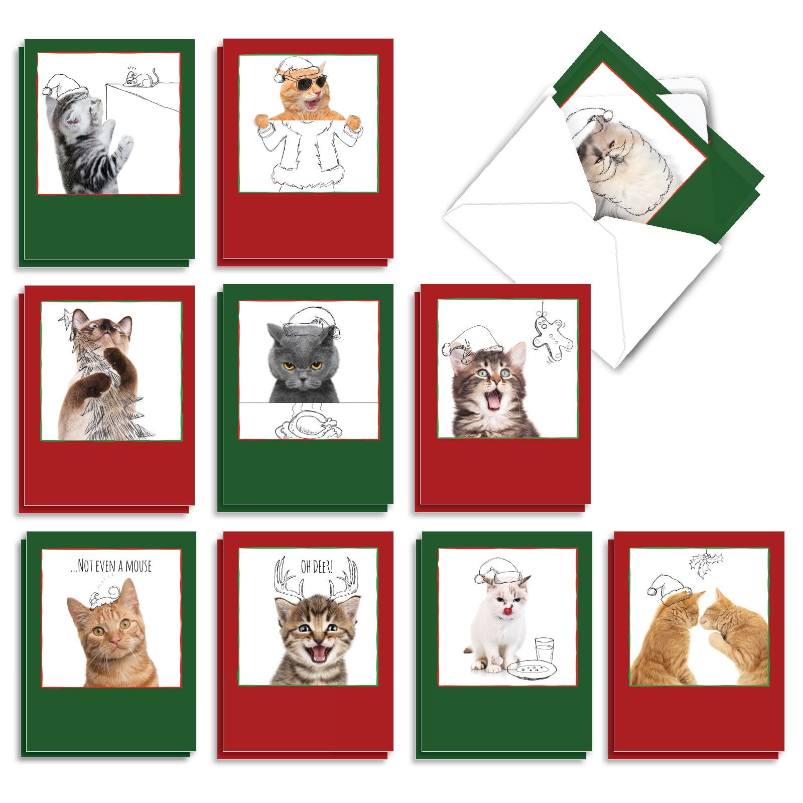 Pack of 20 Equestrian Christmas Cards Two Designs 10 of Each 