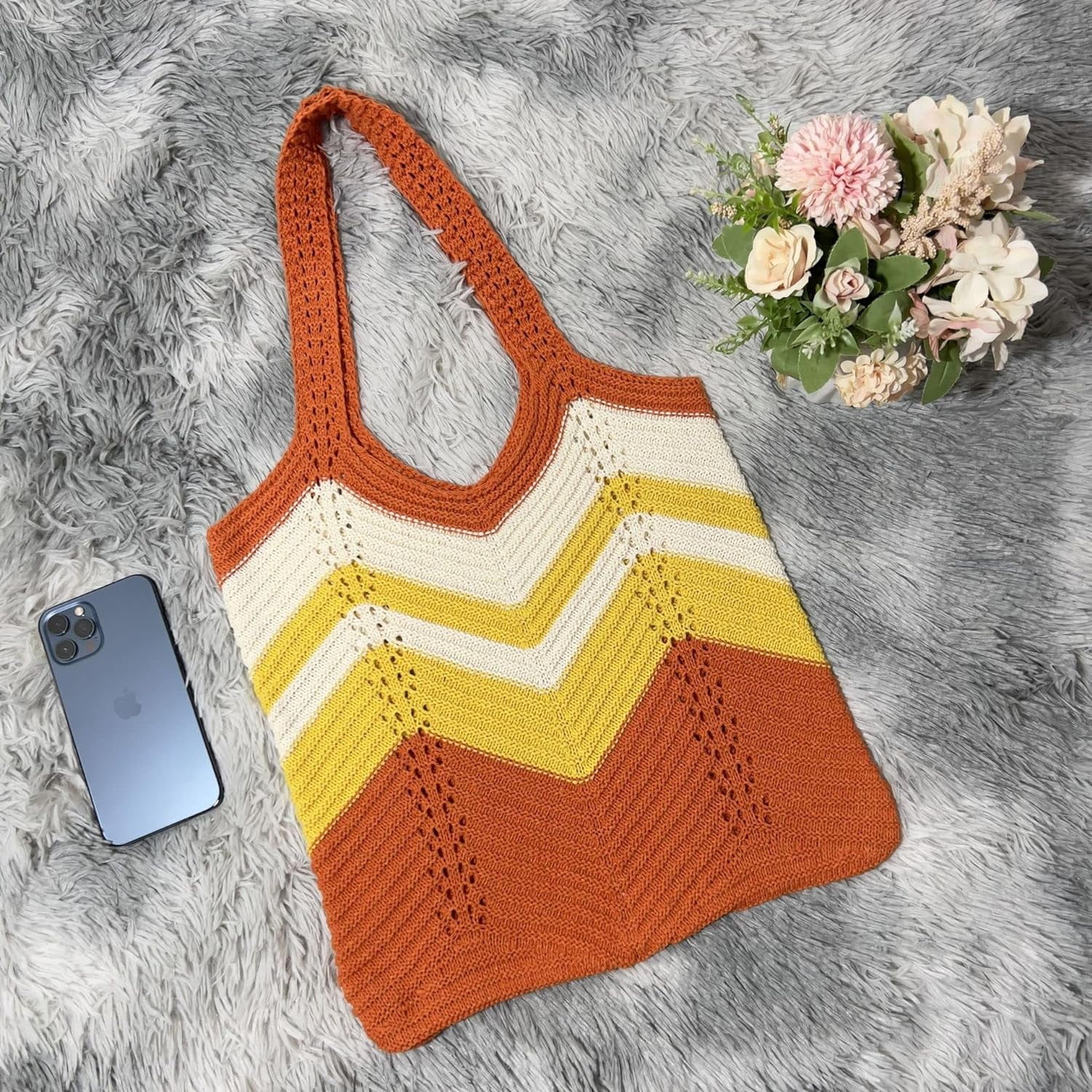 Kukuzhu Y2k Aesthetic Tote Bag Aesthetic Y2k Bag Crochet Tote Bag Aesthetic Tote Bags Aesthetic Y2k Purse