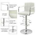 thumbnail image 4 of Duhome Elegant Lifestyle Bar Stool with Back Set of 2, Faux Leather Bar Stools with Arms Modern Adjustable Bar Chairs White, 4 of 7