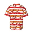 thumbnail image 3 of Uemuo Red Lobster Printed Regular Fit Short Sleeve Casual Hawaiian Shirt for Men,Aloha shirt,Tropical shirt,Floral print shirt,Vacation Beach shirt-XX-Large, 3 of 9