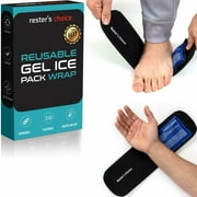 Cold Therapy Gel Pack (2 Packs + 1 Wrap) 3x5 in. Reusable for Foot, Hand & More