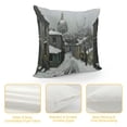 thumbnail image 4 of Orinice Snowy Street Church Person Graphic Decorative Cushion Throw Pillow Cover Winter Pillow Case 1PC 24x24in, 4 of 5