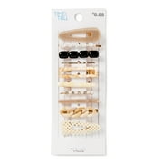 Time and Tru Women's Multi-Color Hair Clip Set, 10-Pack, Off-White