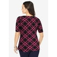 thumbnail image 2 of Jessica London Women's Plus Size Stretch Cotton Square Neck Tee, 2 of 6