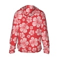 thumbnail image 2 of Goofa Red Hibiscus Flower Printed Women's UPF 50+ Sun Protection Hoodie Jacket Lightweight Long Sleeve Sun Shirt for Women with Pocket Hiking Outdoor-3X-Large, 2 of 9