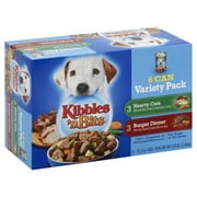 Kibbles 'n Bits Chef's Choice Beef & Bacon Wet Dog Food Variety Pack, 13.2-Ounce Cans (6 Count)