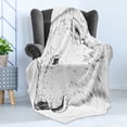 thumbnail image 4 of Animal Soft Flannel Fleece Blanket, Polar Bear Profile Engraved Ink Drawing Grizzly Furry Wildlife in North Zoo, Cozy Plush for Indoor and Outdoor Use, 70" x 90", Charcoal Grey White, by Ambesonne, 4 of 5