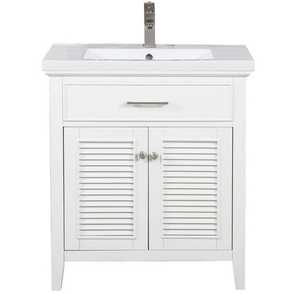 Maklaine 30" Single Sink Vanity in White