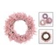 thumbnail image 3 of Guirnalda de flores flocadas artificiales, redonda, 45,72 cm, adorno para fiesta, decoración de fondo Rosa BLESIY Corona de puerta delantera, 3 of 7