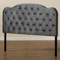 thumbnail image 5 of Baxton Studio Clovis Modern and Contemporary Grey Velvet Fabric Upholstered Full Size Headboard, 5 of 8