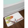 thumbnail image 2 of Forest Bath Mat, Autumn Day in the Park with Fall Leaves and Trees Hand Drawn Style Vintage Picture, Non-Slip Plush Mat Bathroom Kitchen Laundry Room Decor, 29.5 X 17.5 Inches, Green Brown, Ambesonne, 2 of 2