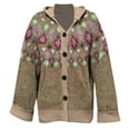 thumbnail image 4 of Cardigan Sweaters for Women Women's Cozy Knitted Hooded Cardigan with Pockets Casual Style Sweater Jacket Cardigan for Women Khaki M, 4 of 4