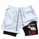 thumbnail image 1 of Pantalones cortos de compresión con estampado de Anime para hombre, Shorts de gimnasio de rendimiento atlético con bolsillos, secado rápido, Fitness, entrenamiento, boxeo, 2 en 1, 1 of 5