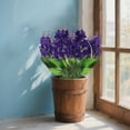 thumbnail image 4 of 6PC 13.78" Artificial Hyacinth Flowers, Silk Wisteria Floral Stems for Outdoor Indoor Decor, for Garden Cemetery Grave Fences Porch Wedding Spring Summer Decorations, 4 of 5