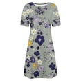 thumbnail image 4 of ITSAME Womens Shirt Dress, Crew Neck Floral Short Sleeve Summer Casual Beach Sundress Multicolor XL, 4 of 5