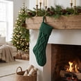 thumbnail image 2 of Cable Knit Christmas Stockings, 18 Inch Diamond Pattern Hanging Stocking, Indoor Outdoor Festive Christmas Decorations for Fireplace Mantel, Christmas Tree, Storage Candy and Christmas Holiday Gifts, 2 of 7
