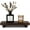 Dark Brown, variant on Black Small Wooden Pedestal Riser Tray, 10" x 4.5" Farmhouse Decorative Soap Dish Holder for Bathroom Vanity, Counter & Kitchen Sink
