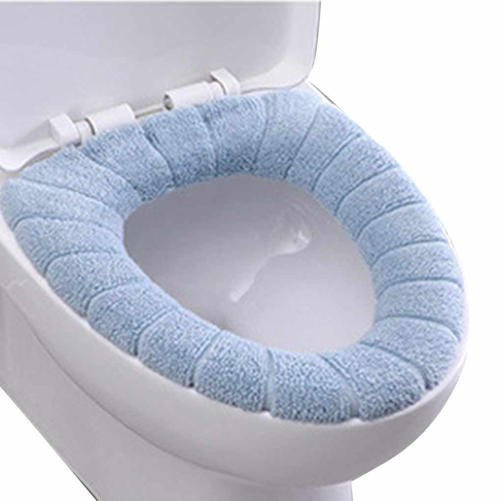 Bathroom Closestool Mat Universal Toilet Seat Cushion Covers Soft Thicker Warmer Washable Toilet Seat Cover Pads.（light blue） XINFAWE Toilet Seat Cover Pad 
