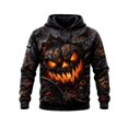 thumbnail image 3 of JIAYUE Men Halloween Hoodie Pumpkin Graphic Vintage Wash Drawstring Hood Long Sleeve Loose Sweatshirt for Casual Party, 3 of 7