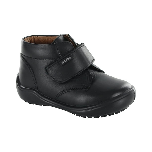 Bota Audaz para niño en piel negro Castor con tira de contacto