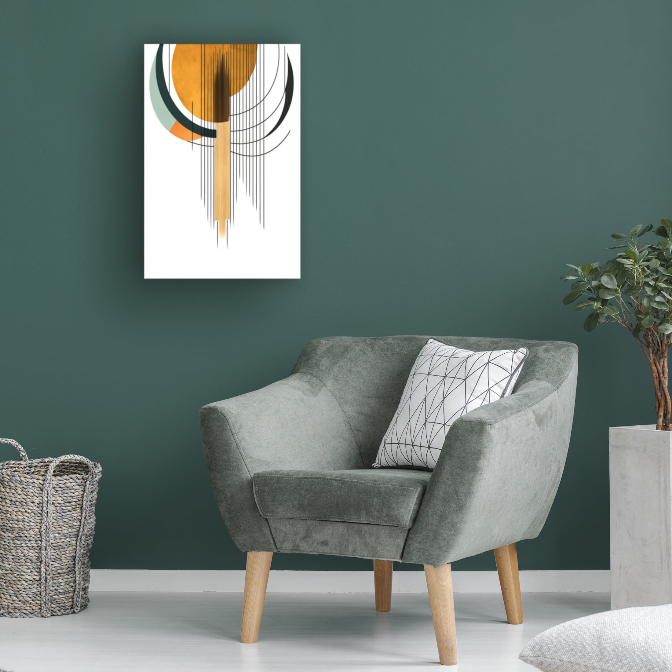 Canvas Wall Art - Ray Heere 'Mid Century Abstract Painting 20' Wall Art for Living Room, Bedroom, or Office Décor by Trademark Fine Art - 22 x 32 Inches