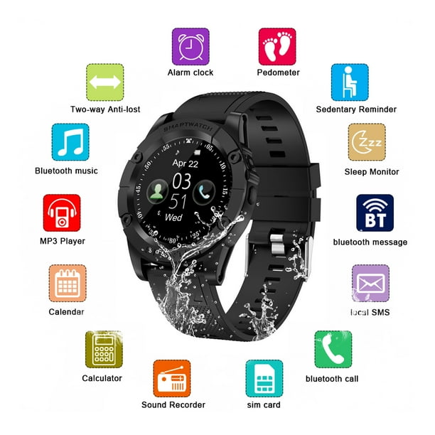 bluetooth Smart Watch SW98 SIM Phone Stainless Steel Band Fitness Tracker Sleep Monitor For IOS