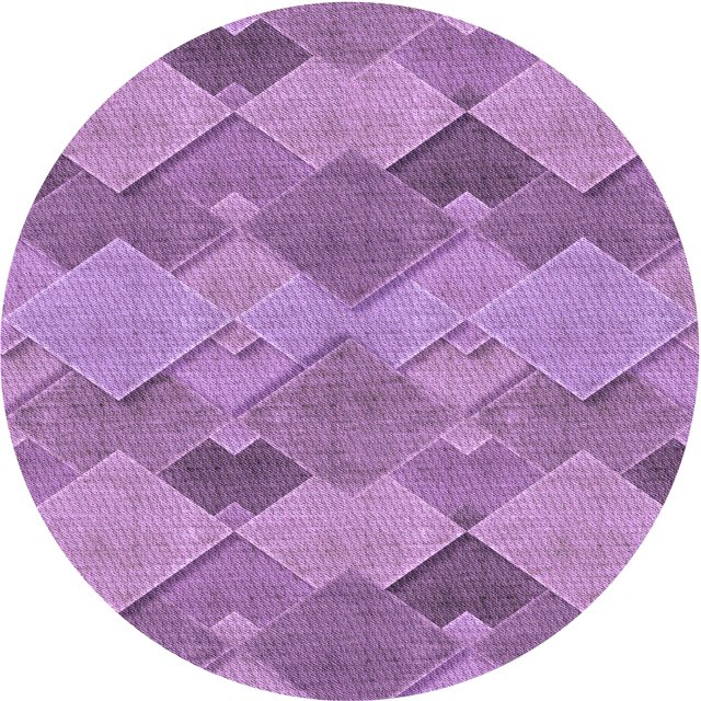Ahgly Company Tapis Rond Lavable en Machine Intérieur Transitionnel Orchidée Violet, 3 Pieds Rond