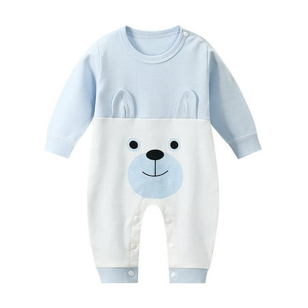 

QWERTYU Newborn Infant Baby Long Sleeve Clothes Jumpsuit for Girl Boy Cotton One Piece Cartoon Romper 0-12M 59