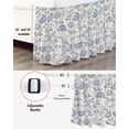 thumbnail image 3 of Blue Paisley Wrap Around Bed Skirts for King Bed 18" Drop,Bed Skirt with Adjustable Elastic Belt Dust Ruffle Bed Valance for Bedroom Hotel Vintage Boho Flower Botanical Leaf Branch Bed Frame Cover, 3 of 7